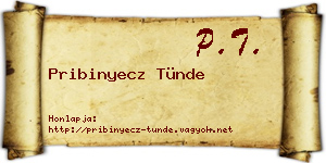 Pribinyecz Tünde névjegykártya